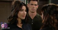 Steffy confronts Sheila and Deacon