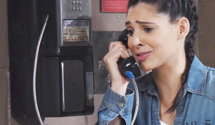 A frantic Gabi makes a phone call from prison