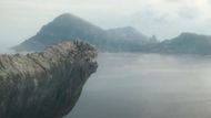 Aemond follows the unknown dragon to Dragonstone (Image via HBO)