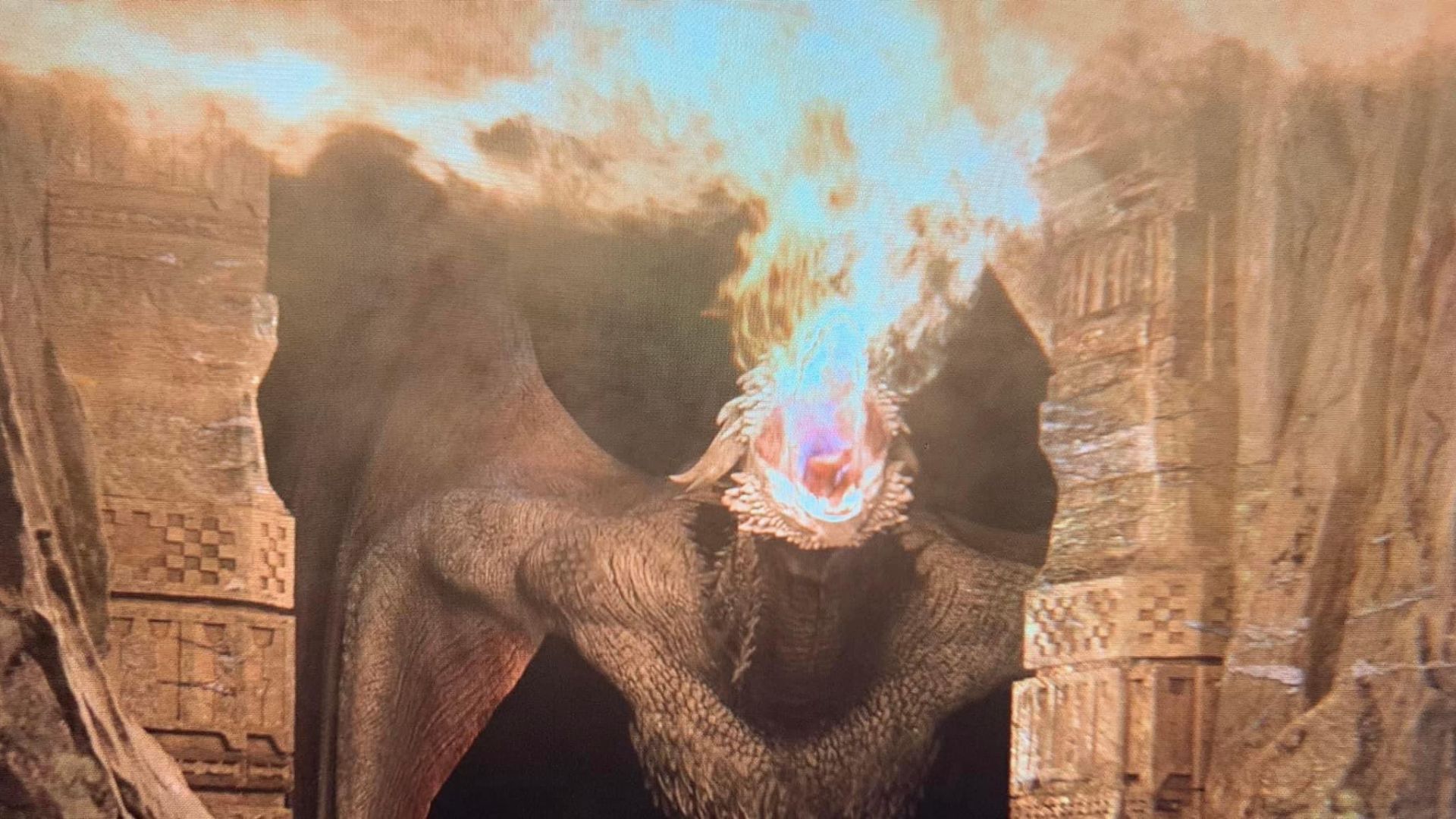 Dreamfyre breathing fire on House of Dragon | Image: HBO