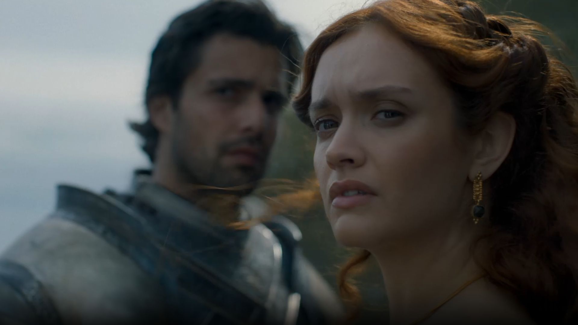 Fabien Frankel as Criston Cole with Olivia Cooke as Alicent Hightower on House of The Dragon | Image Source: HBO