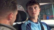 Darren confronts J.J. in the car on Hollyoaks | Image Source: Channel 4