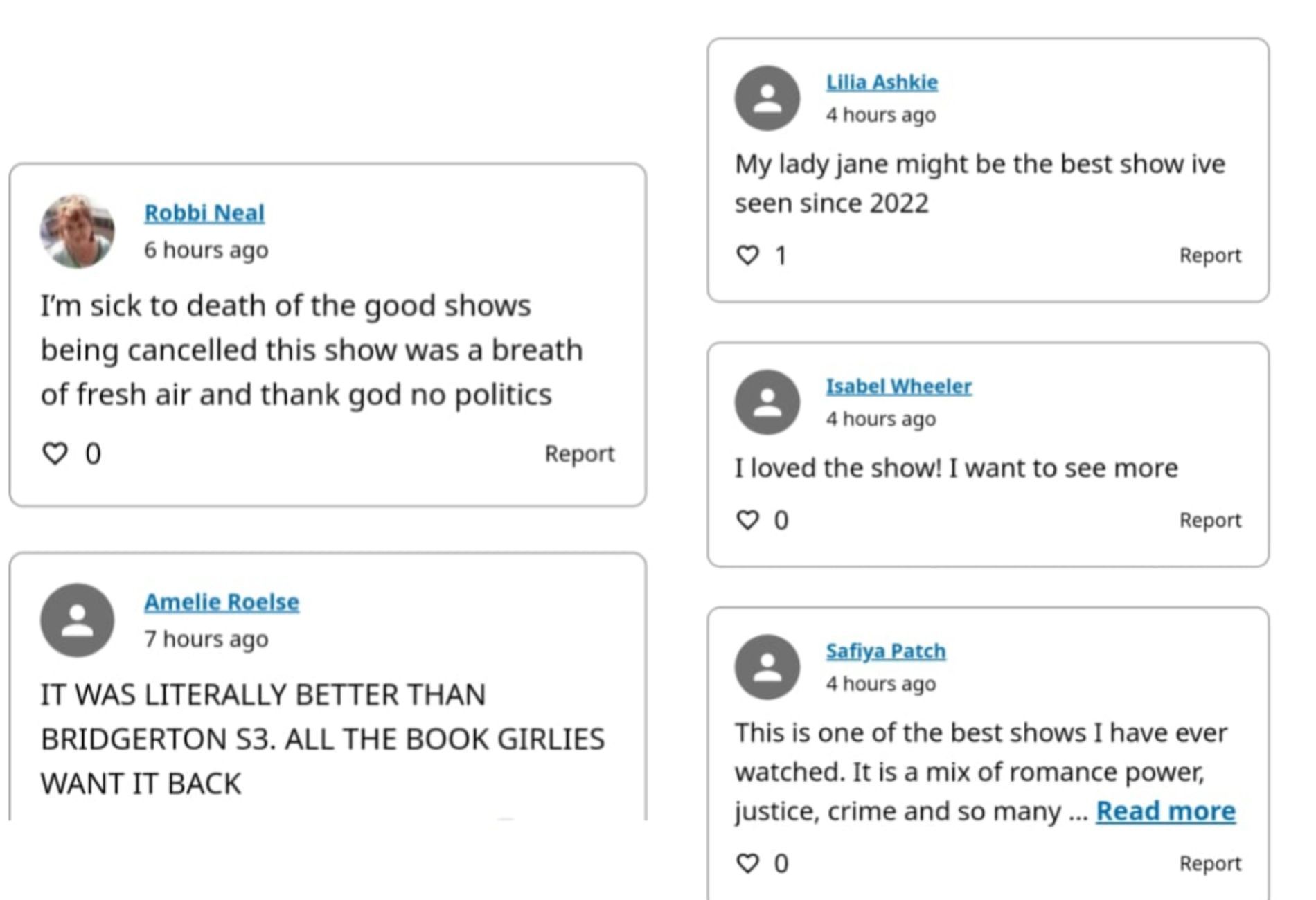 Fans reactions to My Lady Jane Season 2 cancellation (Image via change.org)