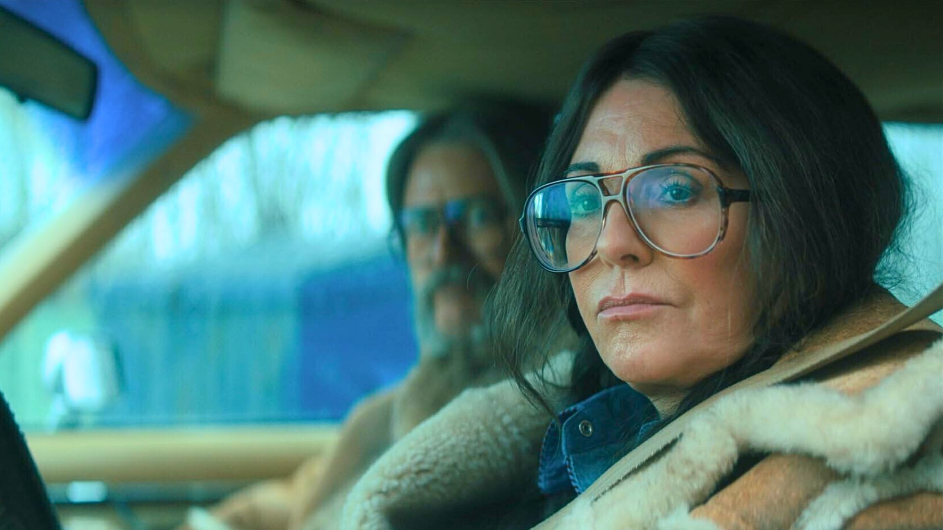 Gene and Jean Thibedeau in The Umbrella Academy are portrayed by real-life married couple Nick Offerman and Megan Mullally (Image via Netflix)