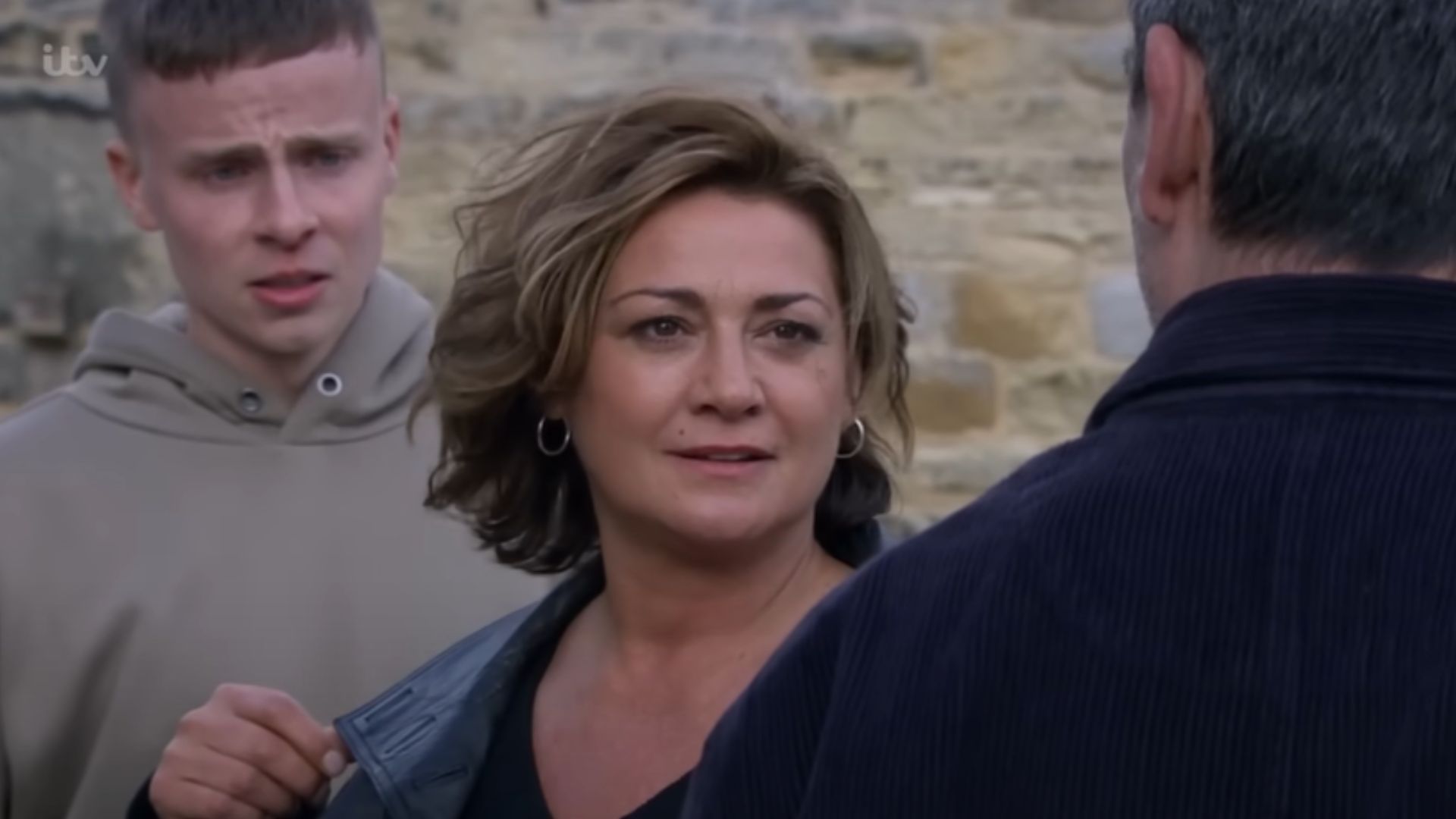 Moira tears up on Samson (Image via ITV)