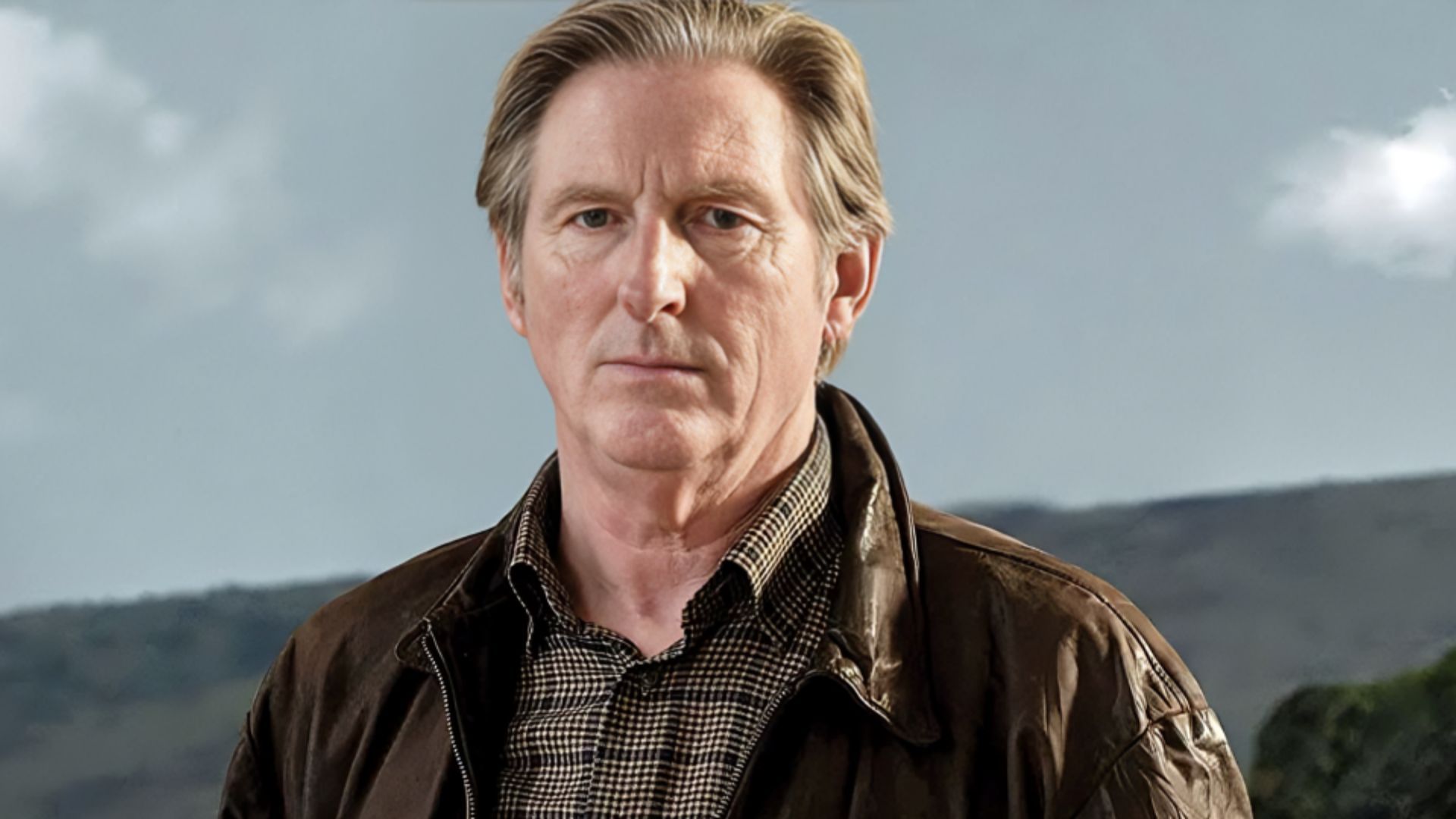 Adrian Dunbar in the poster for Ridley (Image via ITV/West Road Pictures)