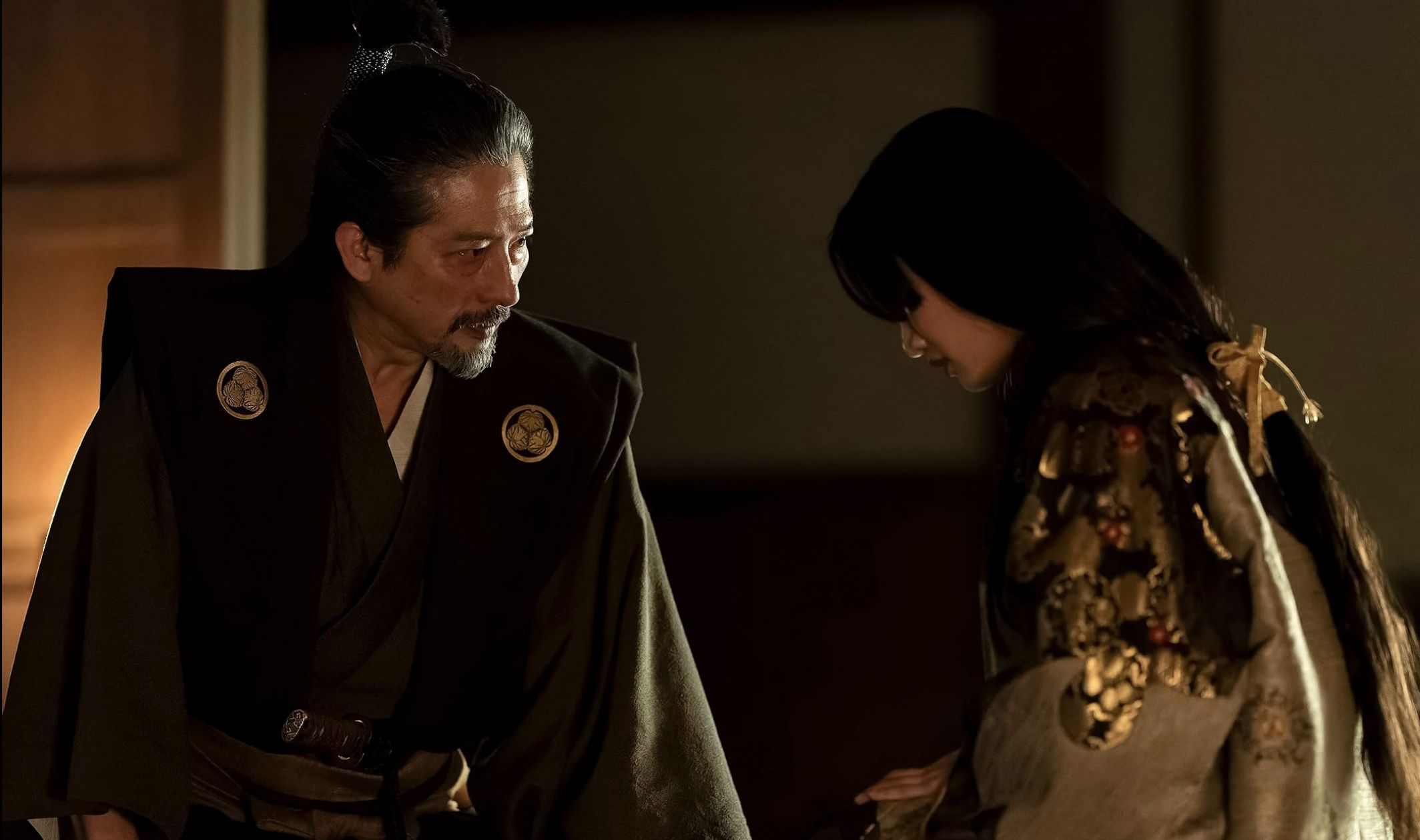 Hiroyuki Sanada and Anna Sawai in Shōgun (Image via FX)