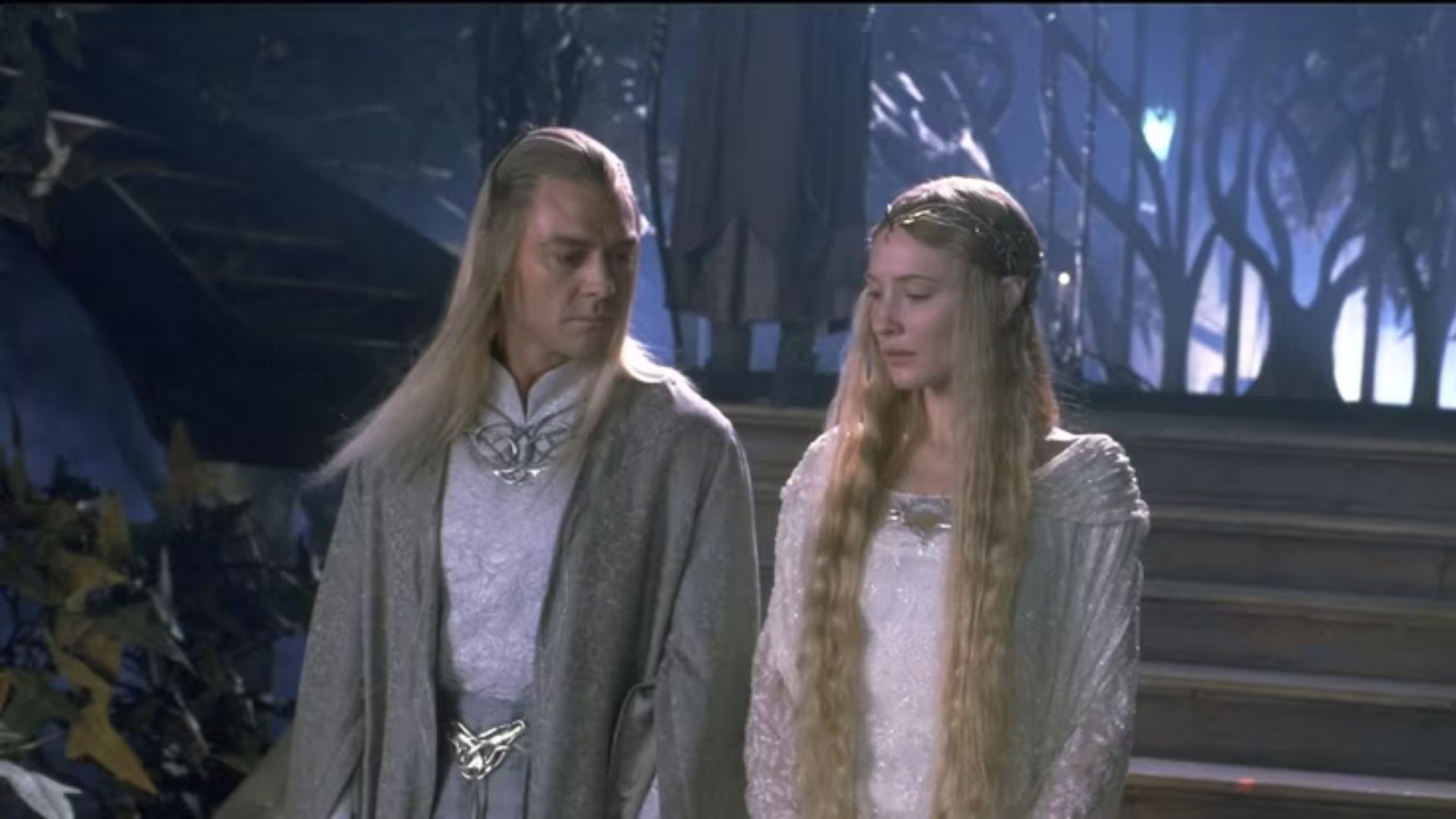 Celeborn and Galadriel in The Lord of the Rings: The Fellowship of the Ring (Image Source: New Line Cinema)