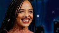 Tessa Thompson will play the role of Anna in His & Hers | Image Source: Jimmy Kimmel Live