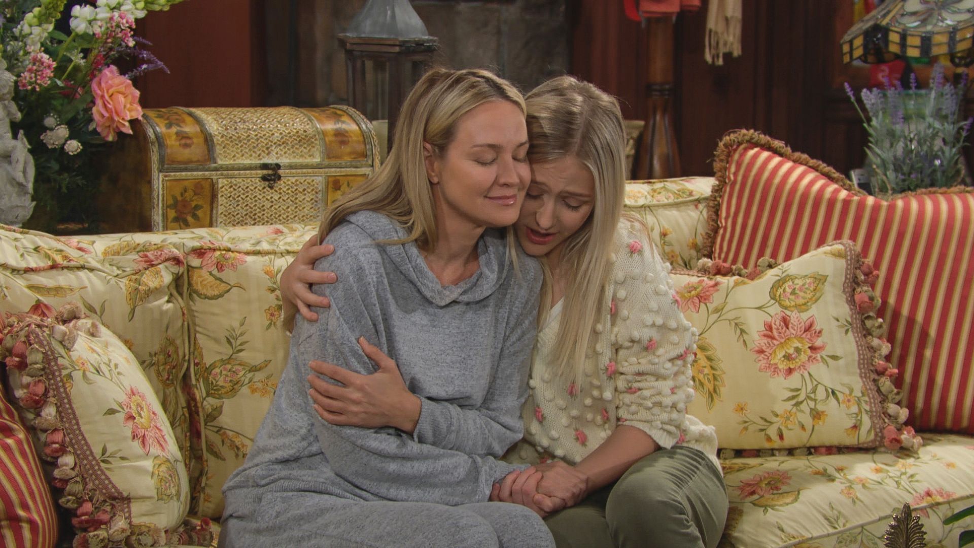 Sharon Newman crying on The Young and the Restless | Image Source: CBS/Paramount Press