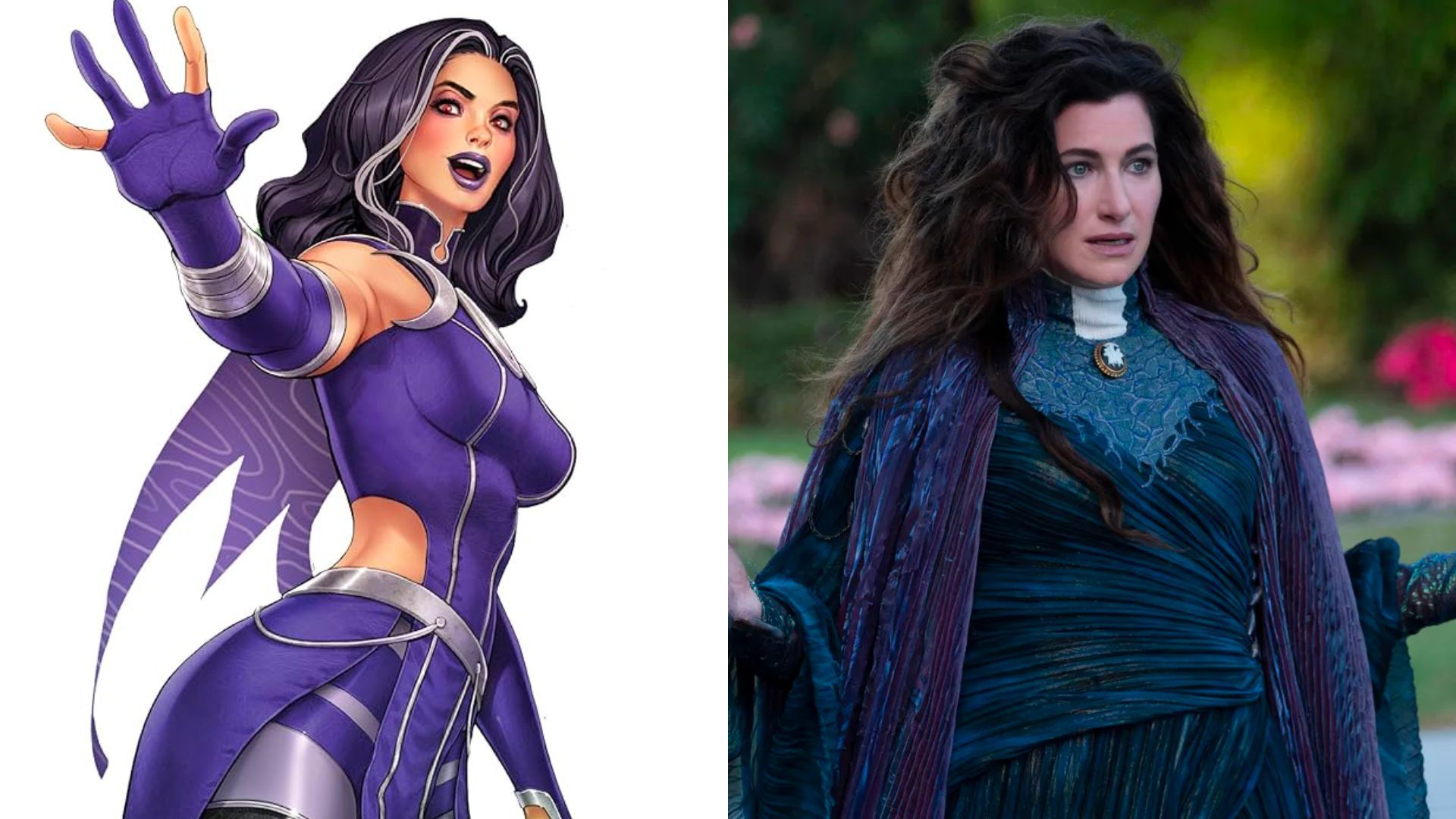 Agatha Harkness is now stepping into the larger world of Marvel TV shows with Agatha All Along (Images via Marvel and Disney+)