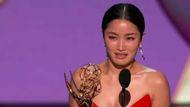 Anna Sawai winning the Emmy for Shogun l Via: Hulu