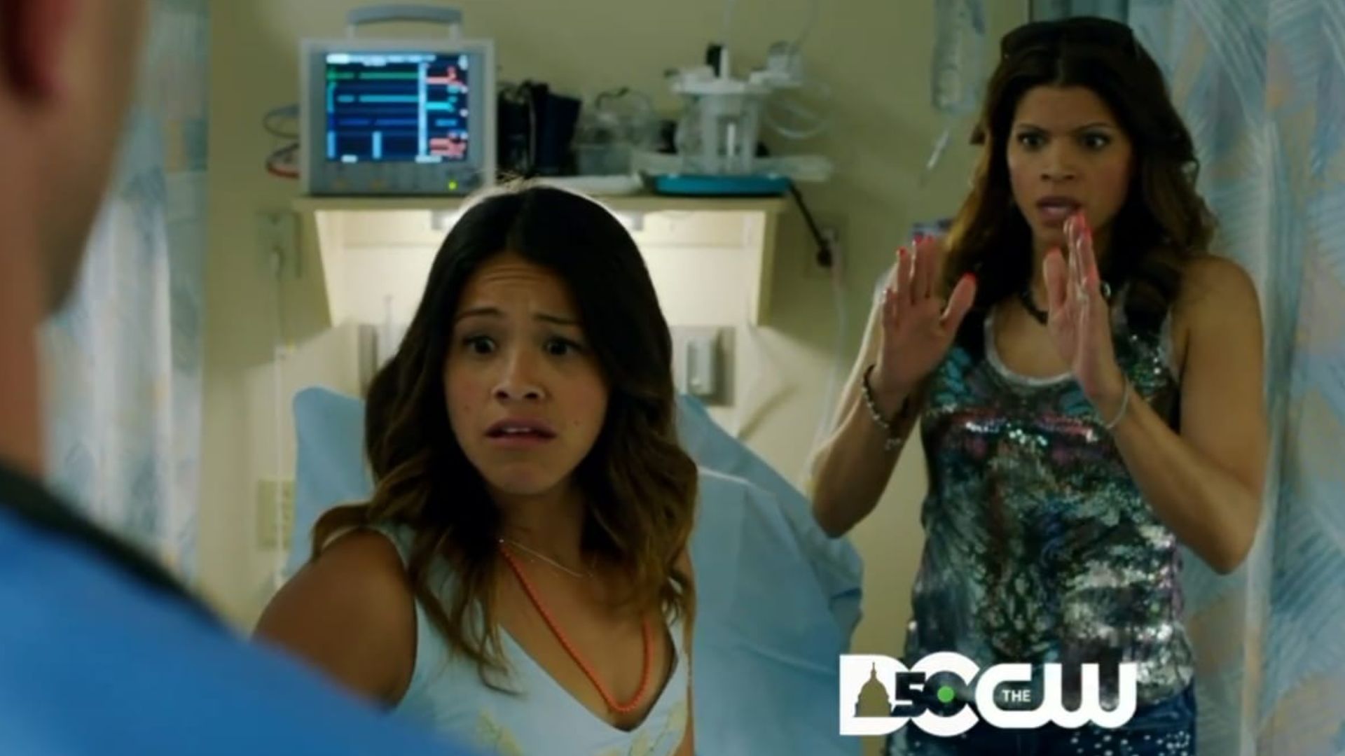 A still from Jane the Virgin when Jane finds out she&#039;s pregnant | Image Source: The CW