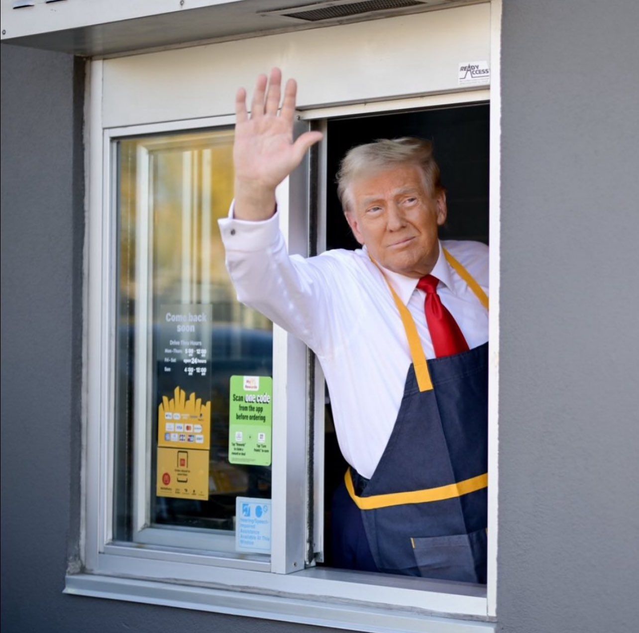 Donald Trump recently worked at McDonalds as part of his election campaign (Image via NBC News)