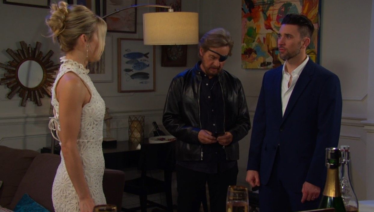 Chad (Billy Flynn) confronted his new wife (AnnaLynne McCord). 