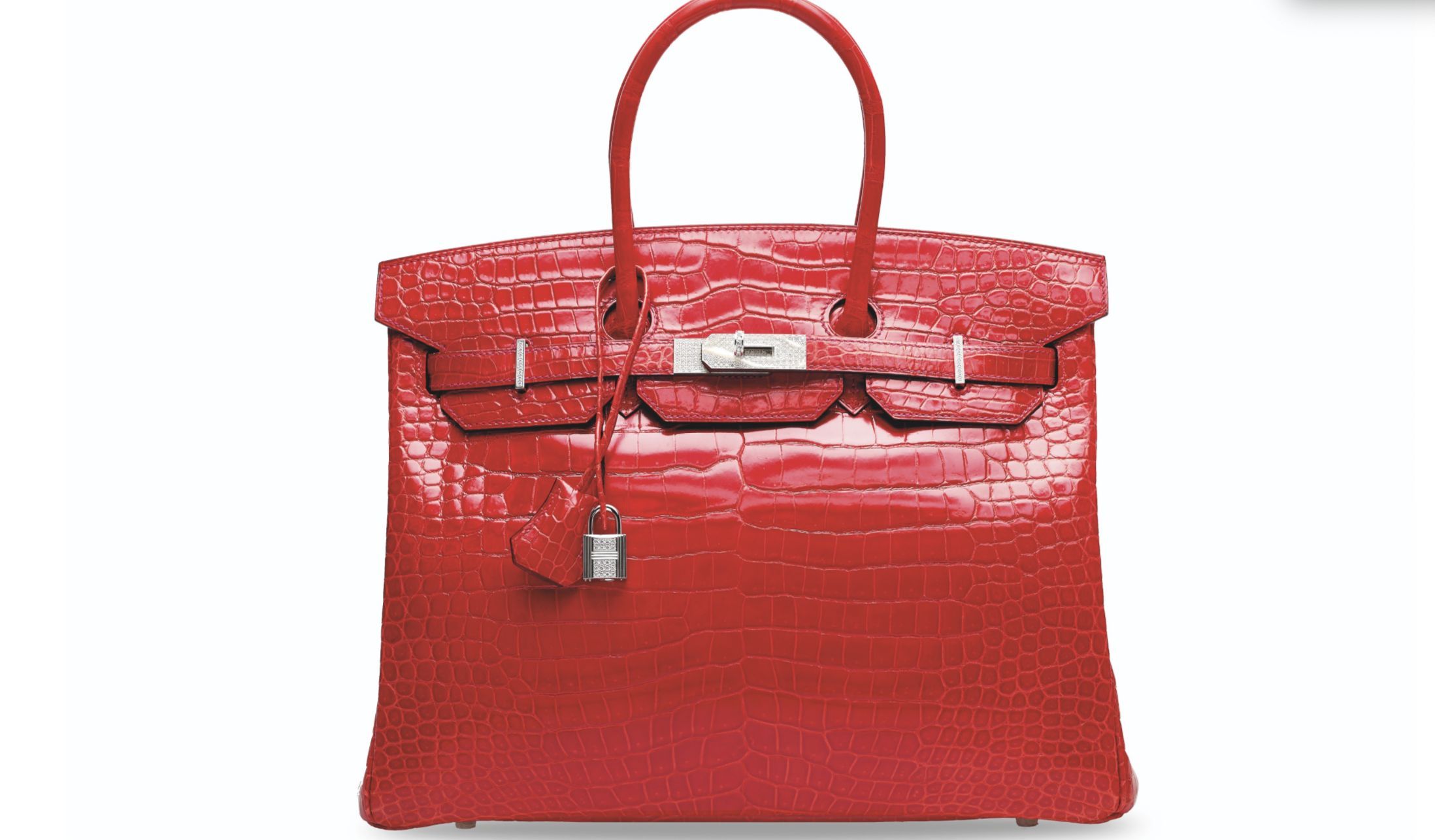 The G&eacute;ranium Crocodile Diamond Birkin 35 (Image via Christie&#039;s)