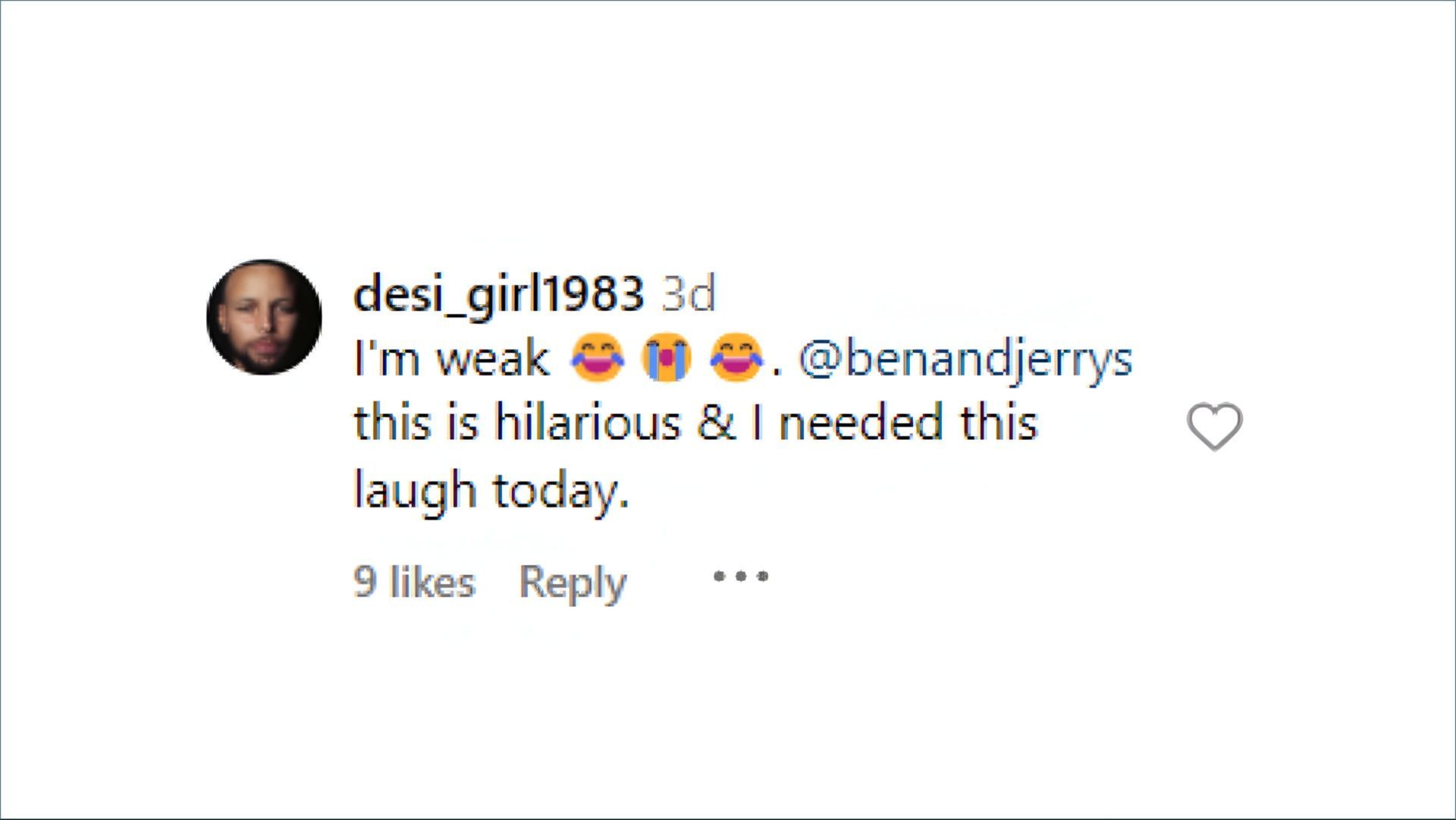 Netizen reacts to the mimic video of Kamala Harris (Image via @benandjerrys/Instagram)