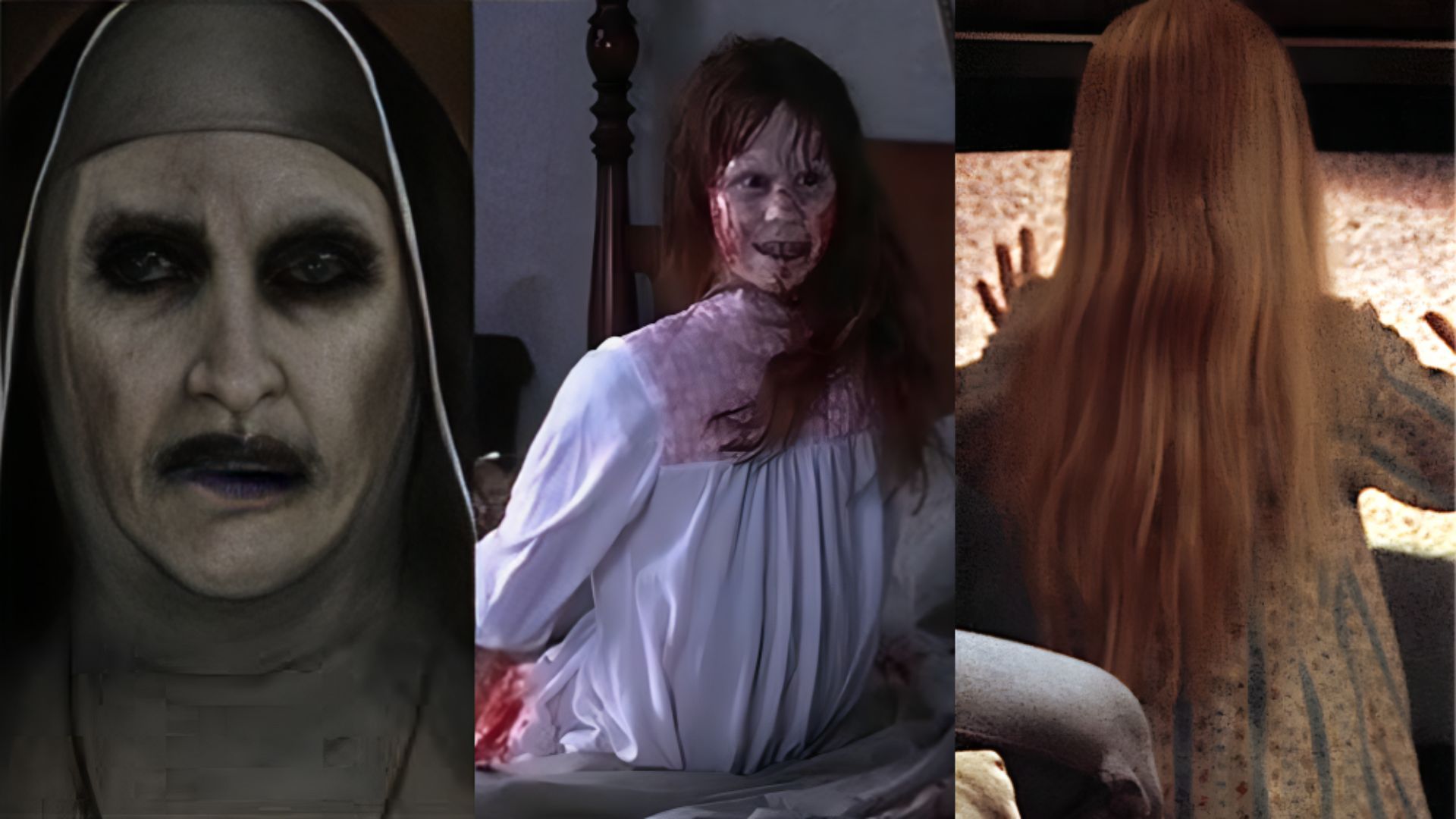 The Nun, The Exorcist, and Poltergeist are some of the cursed movies that horror fans would love (Images via New Line Cinema, Warner Bros. and Metro-Goldwyn-Mayer (MGM))