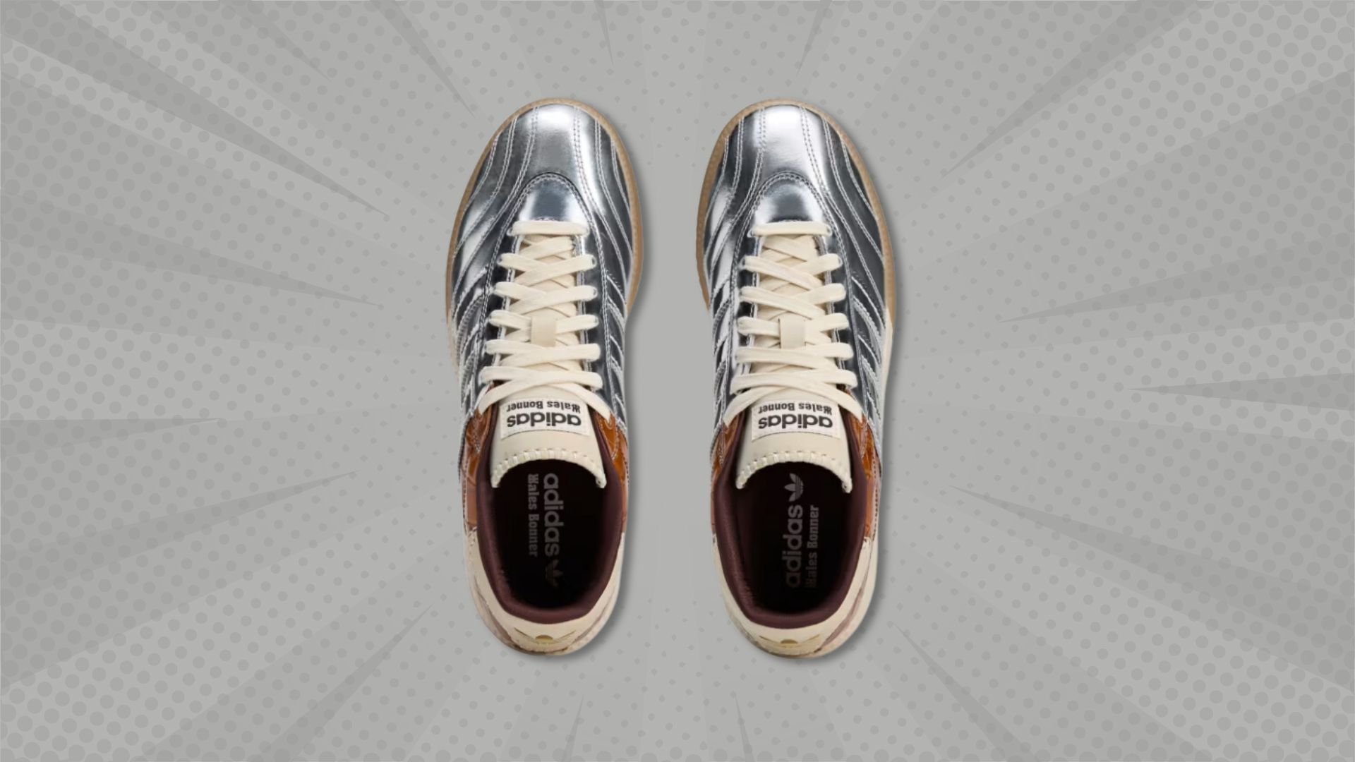 Wales Bonner MN Samba Shoes (Silver Metallic / Easy Yellow). Image via Adidas.