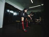 Adidas and KoRn drop 3 Adelette slides and Korn inspired socks (image via Adidas)