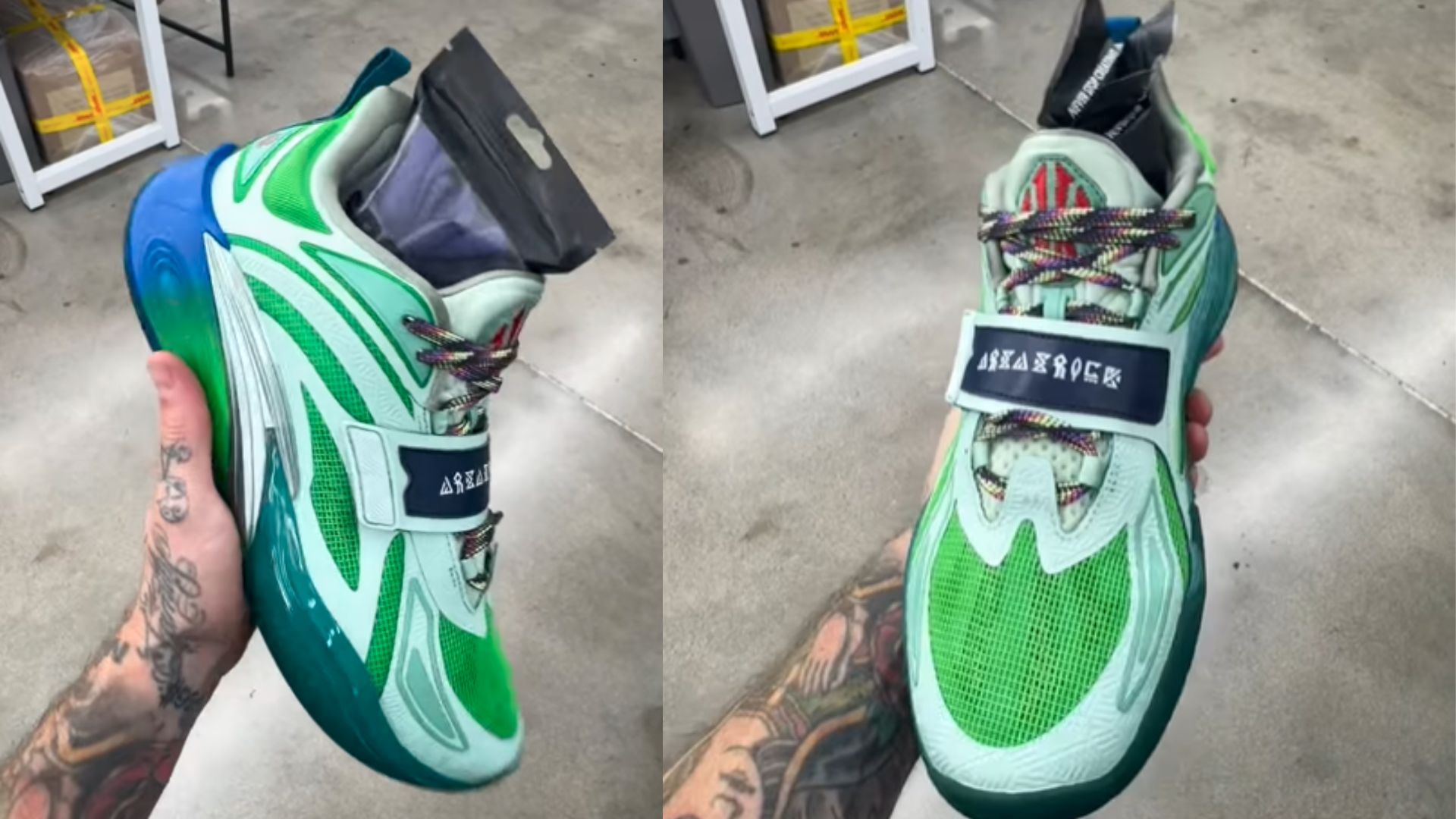 Kyrie Irving opens Mavericks season with customized Anta Kai 1 sneakers from The Shoe Surgeon. (Image via Instagram/The Shoe Surgeon)