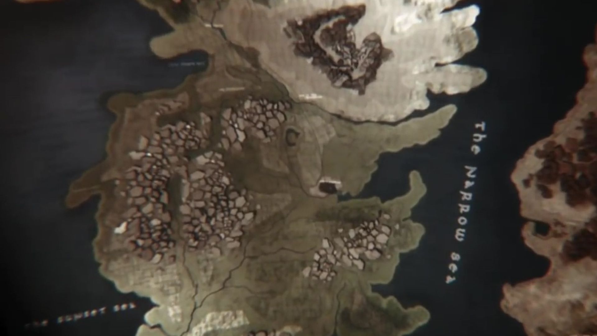 A part of the Westeros map from the intro of Game of Thrones | Image via HBO