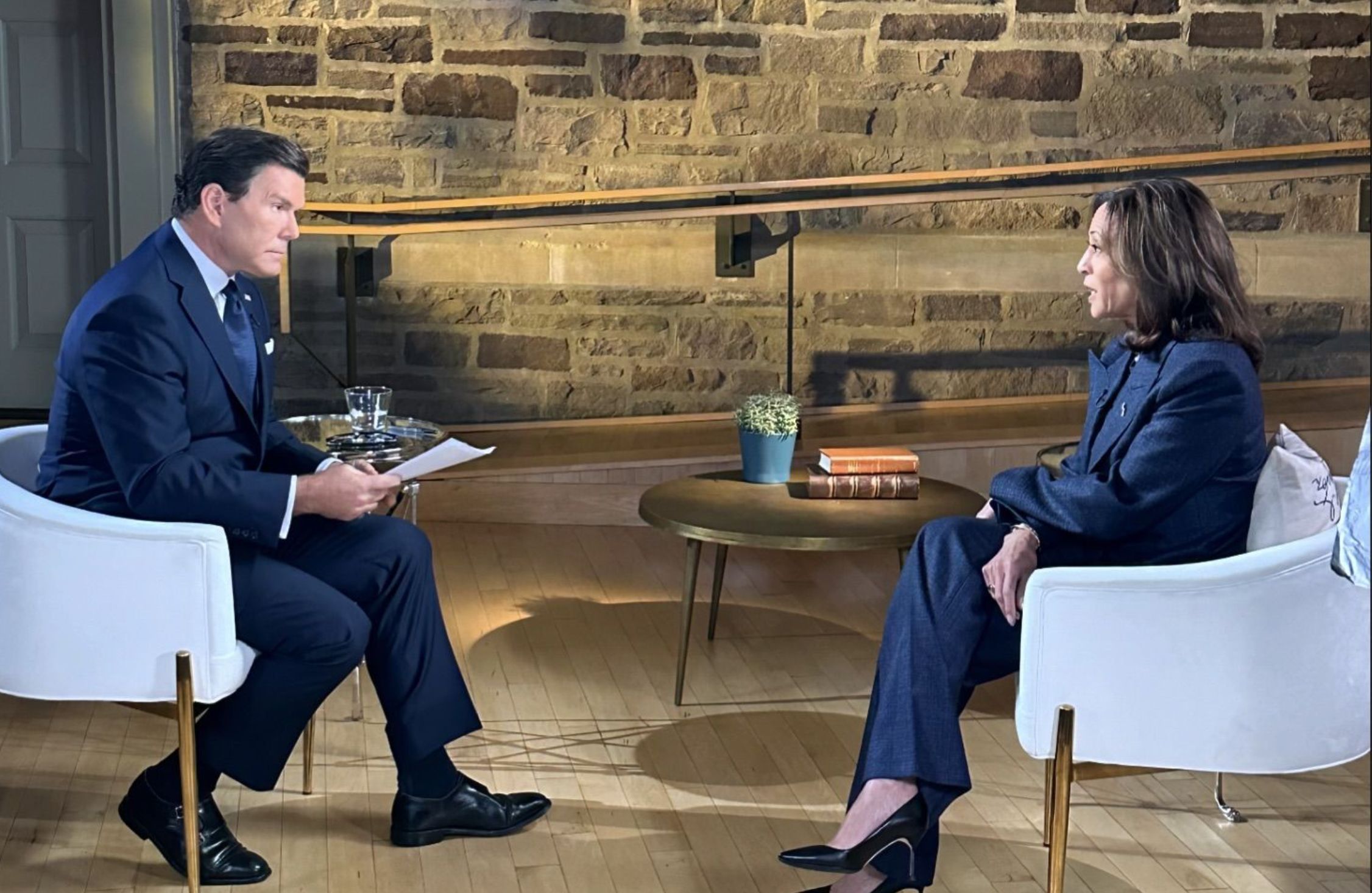 Kamala Harris and Fox News anchor Bret Baier during their interview (Image via Instagram/@bretbaier)