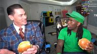 Kai and John Cena enjoy a Big Mac on Twitch stream (Image via Kai Cenat Live/YouTube)