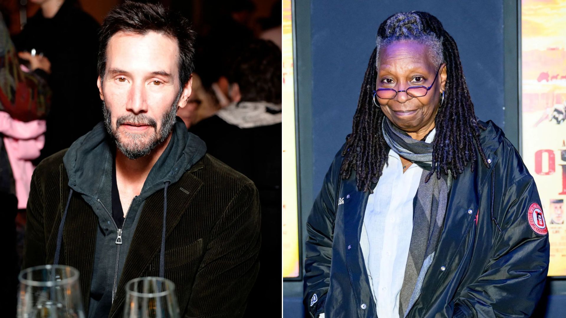 Keanu Reeves and Whoopi Goldberg/Getty Images