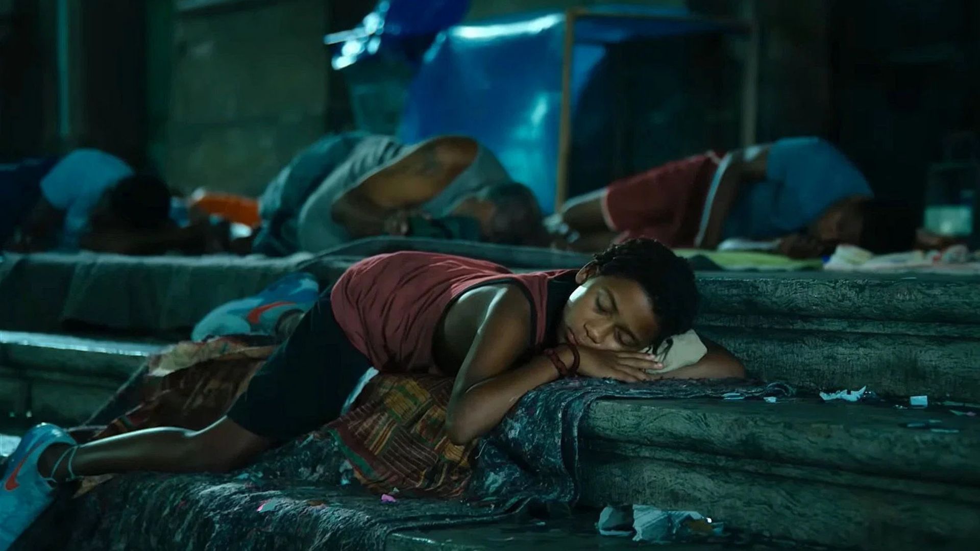 homeless people sleeping on the streets in Children of the Church Steps (Image Source: Netflix)