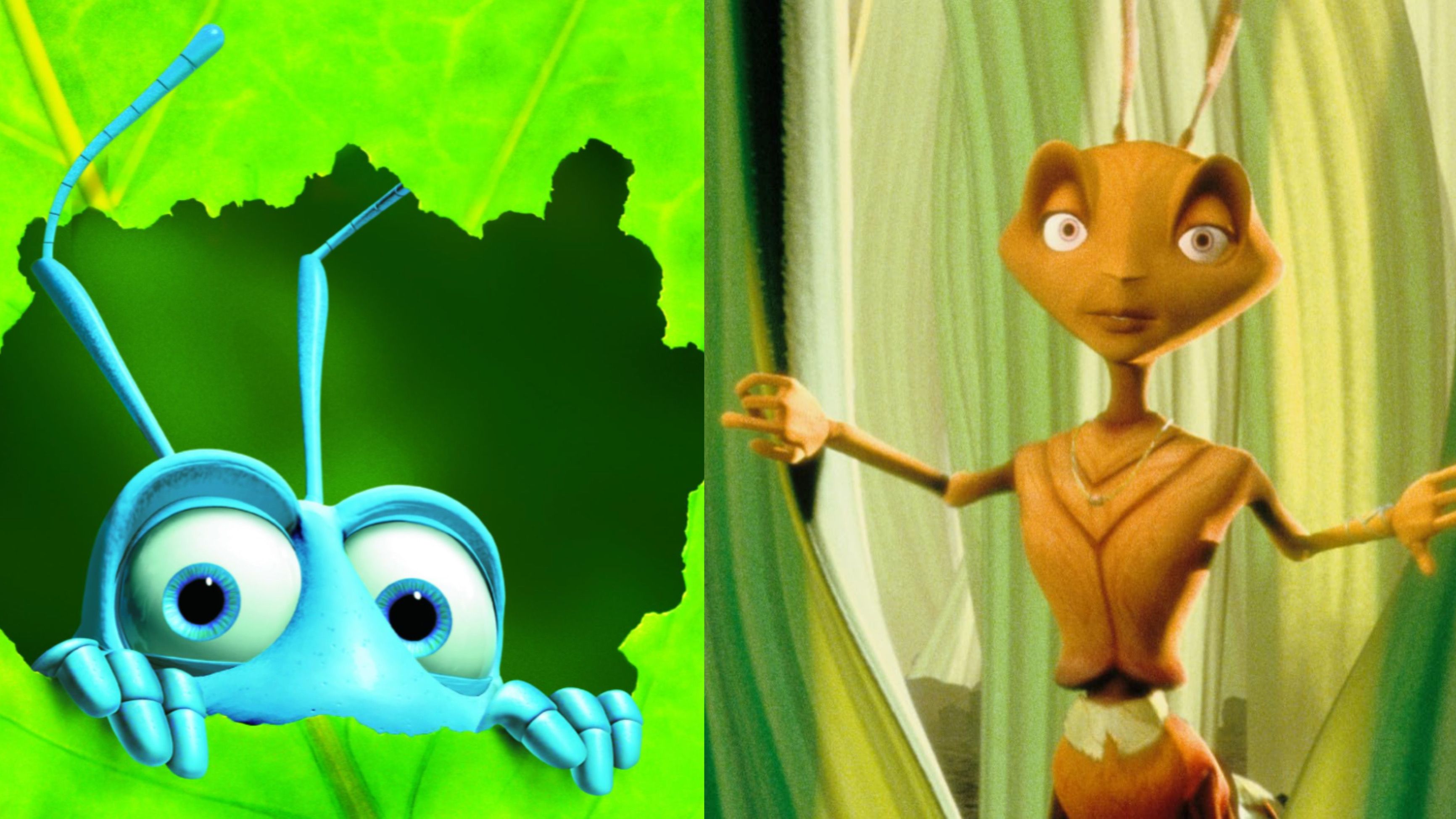 A Bug&#039;s Life vs. Antz (Image via Pixar Animation Studios and DreamWorks Animation)