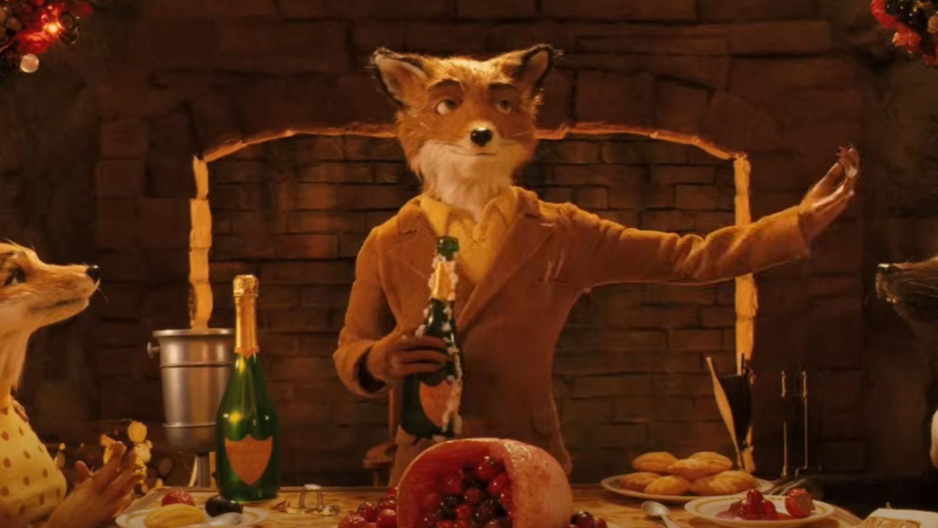 Mr. Fox toasts to a daring feast in &quot;Fantastic Mr. Fox&quot; / Image Source: SearchlightPictures