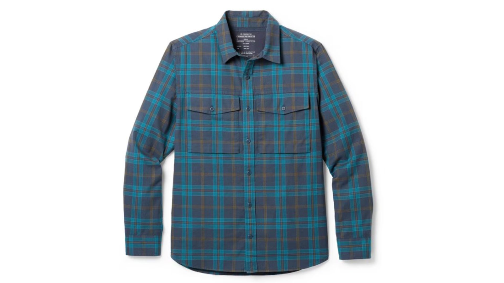 REI Co-op Wallace Lake Flannel Shirt in Aspen Plaid Blue Nights (Image via REI)