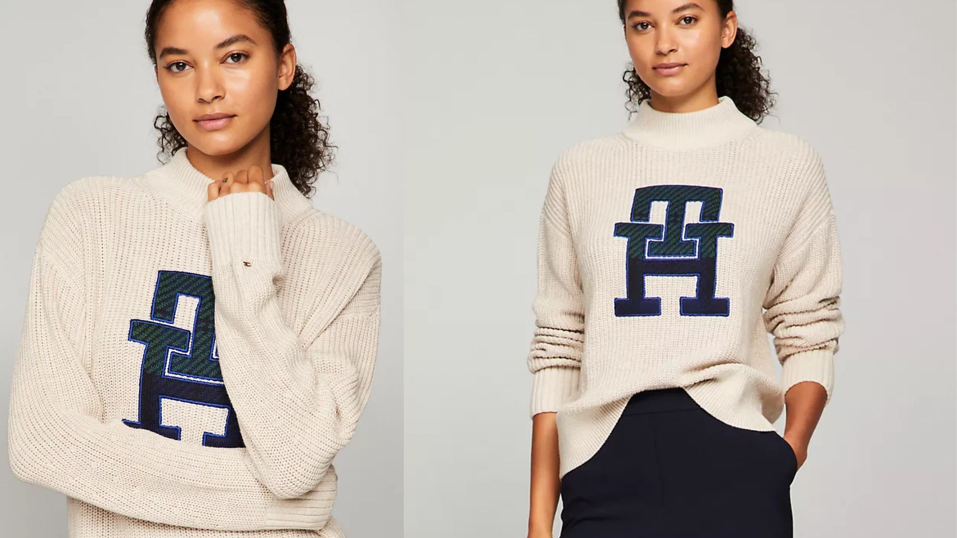 Monogram Applique Knit Sweater (Image via Tommy Hilfiger)