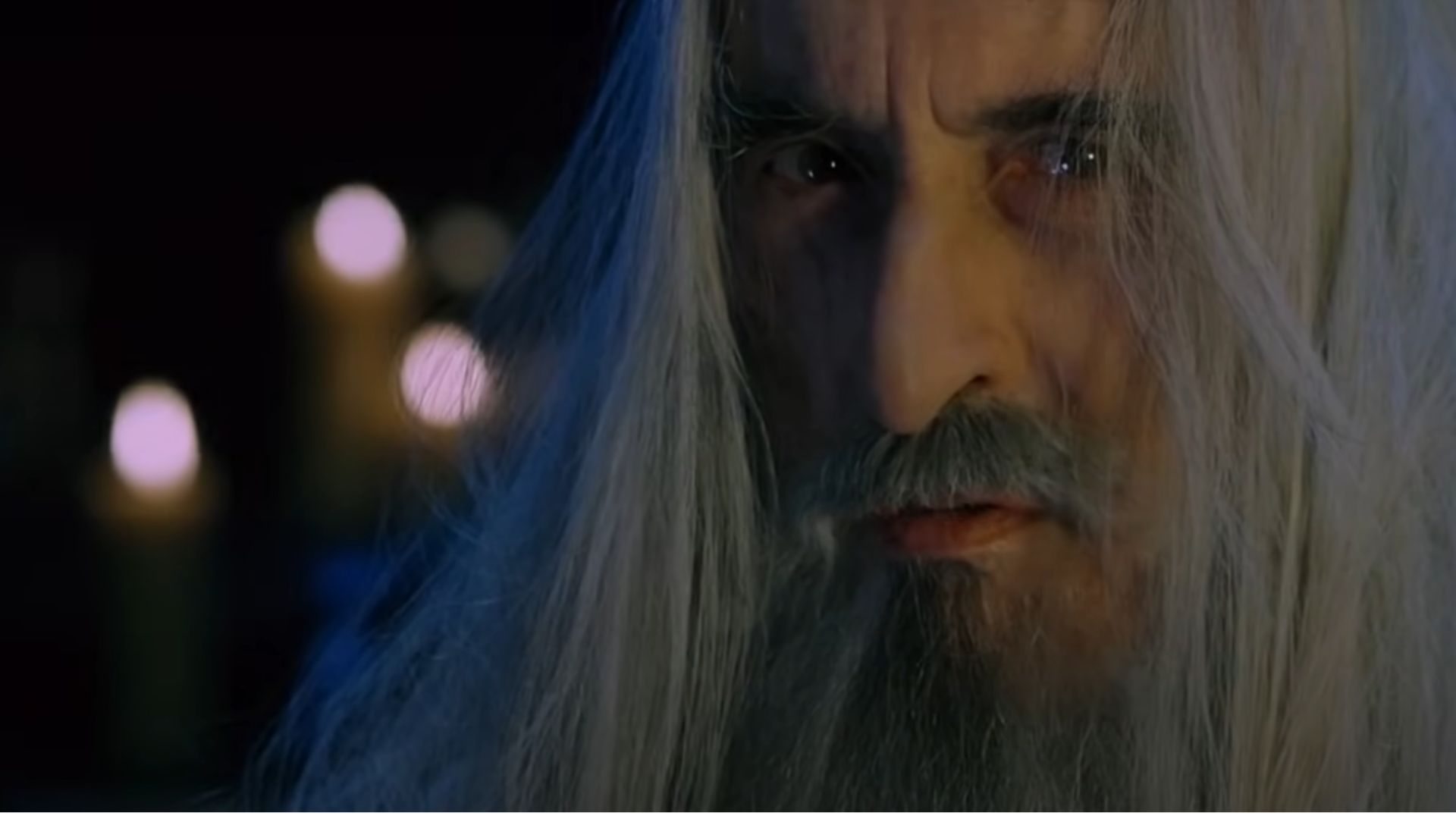 Christopher Lee as Saruman (Image via New Line Cinema)