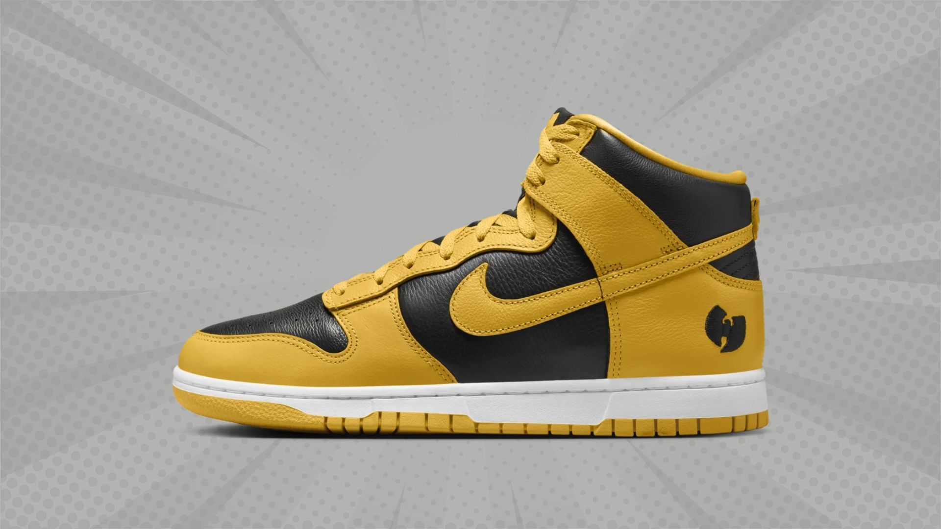 Wu-Tang Clan x Nike Dunk High &#039;Black and Pollen&#039; (Image via Nike)