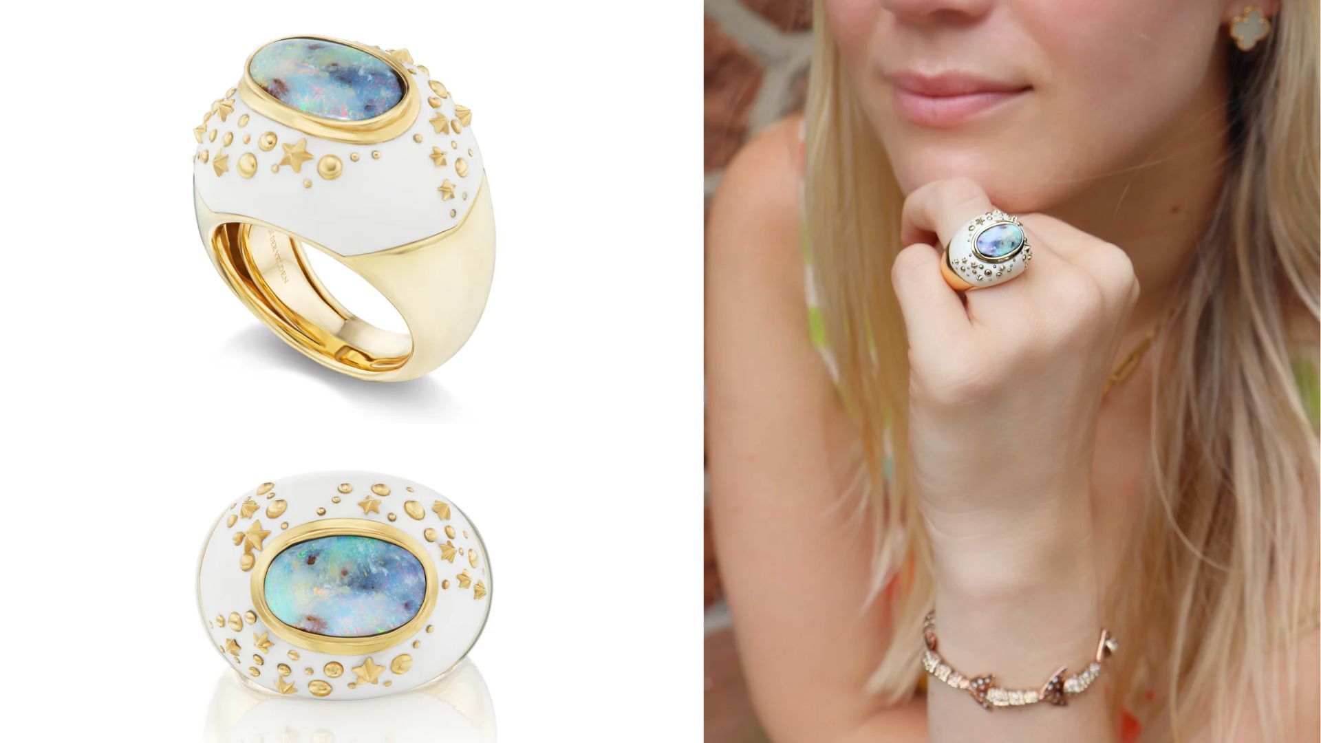 Bibi Van Der Velden Mammoth &amp; Opal Galaxy Dome Ring (Image via Tiny Gods)