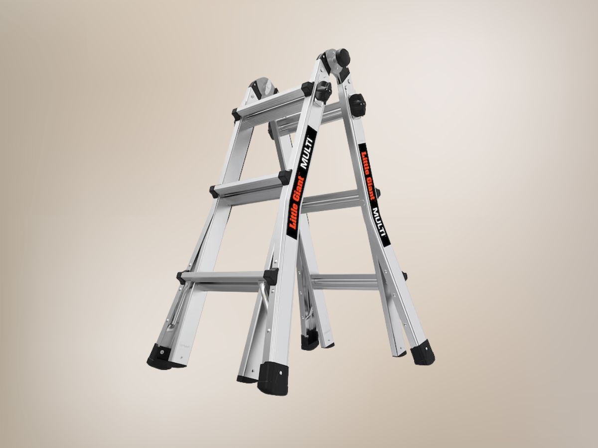 Little Giant Ladders Multi M14 14.3-ft Reach Type 1A Telescoping Ladder (Image via Lowe&#039;s)