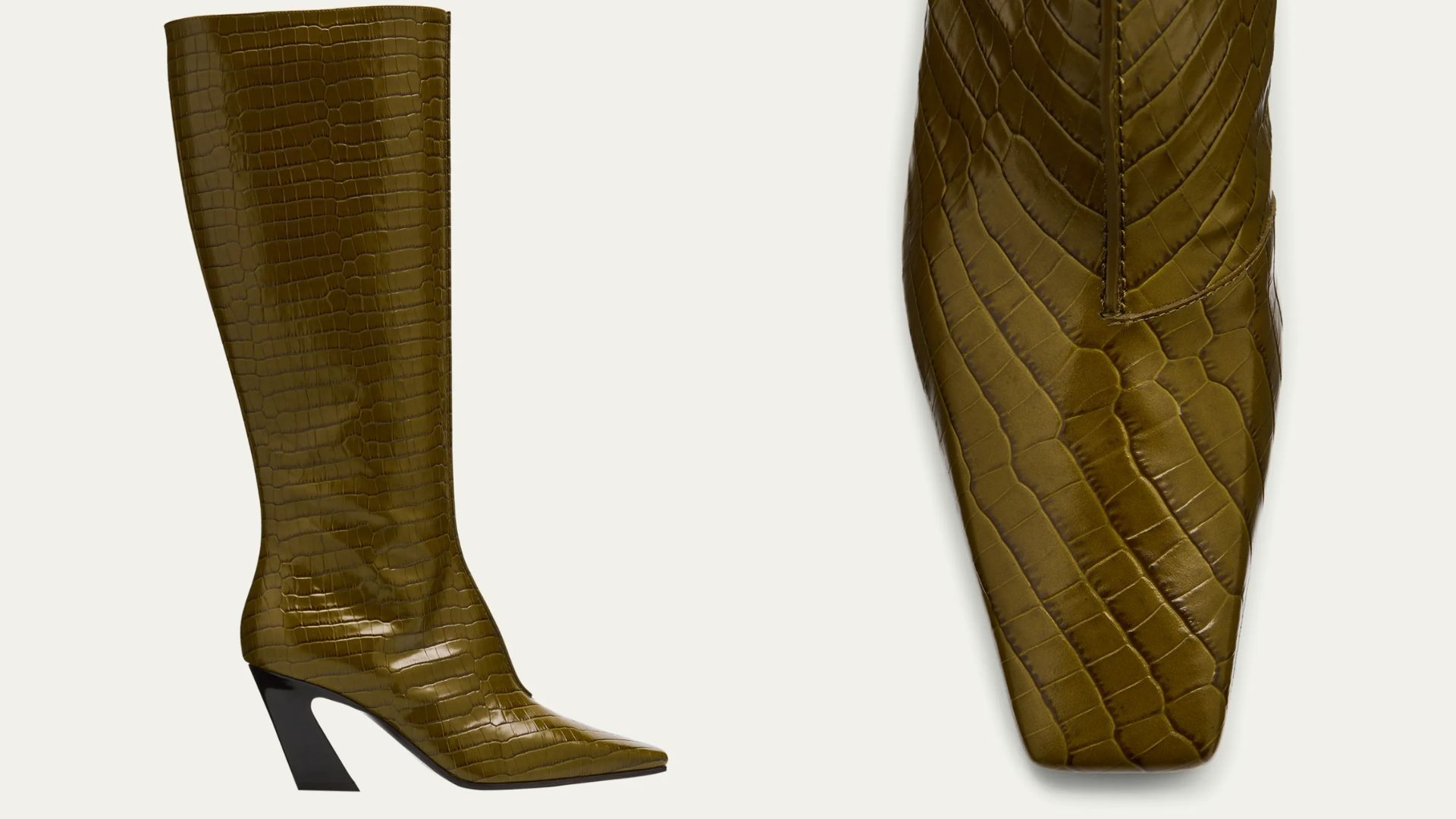 Bottega Veneta Lewis Croco Knee Boots (Image via Bergdorf Goodman)