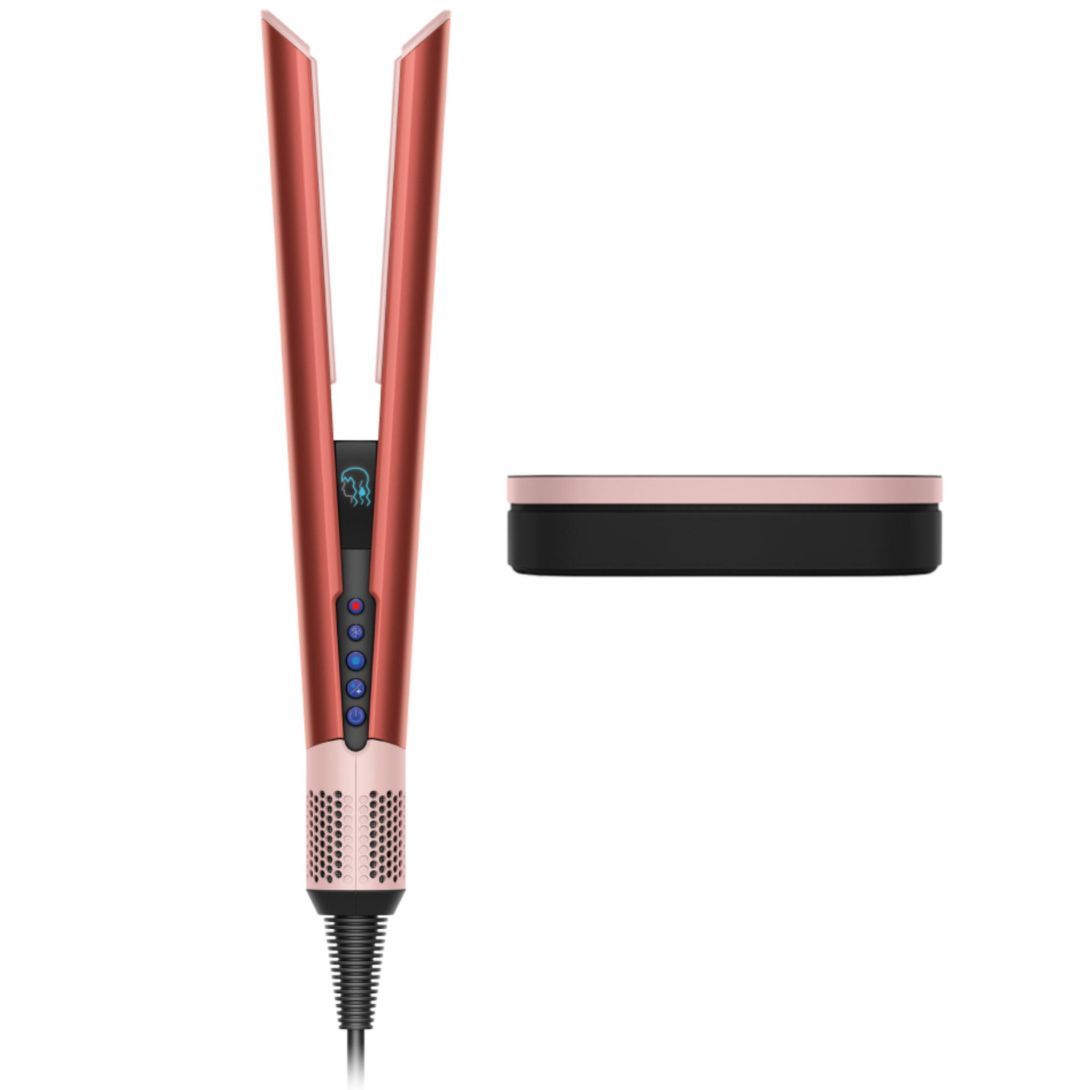 Dyson Airstrait&trade; straightener in Strawberry Bronze/Blush Pink (Image via Dyson)