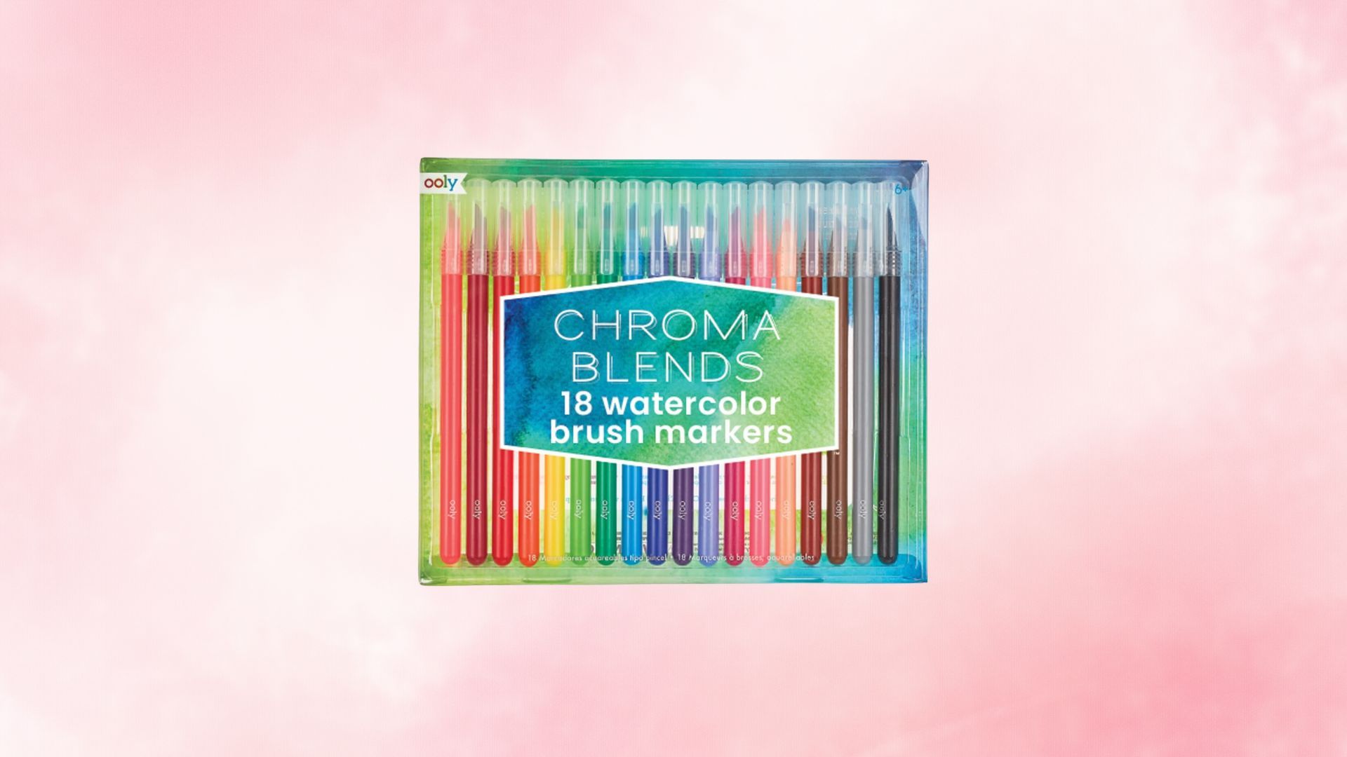 Ooly Chroma Blends Watercolor Brush Markers - Set of 18 (Image via Amazon)