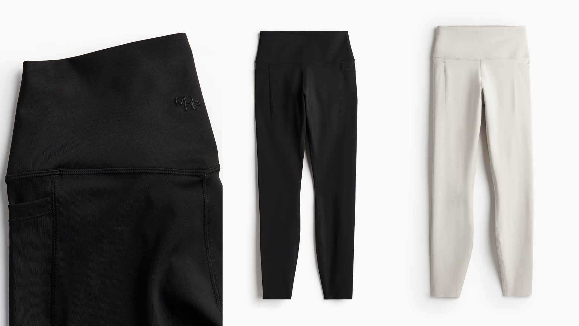 Pocket-Detail Sports Leggings in DryMove&trade; (Image via H&amp;M)