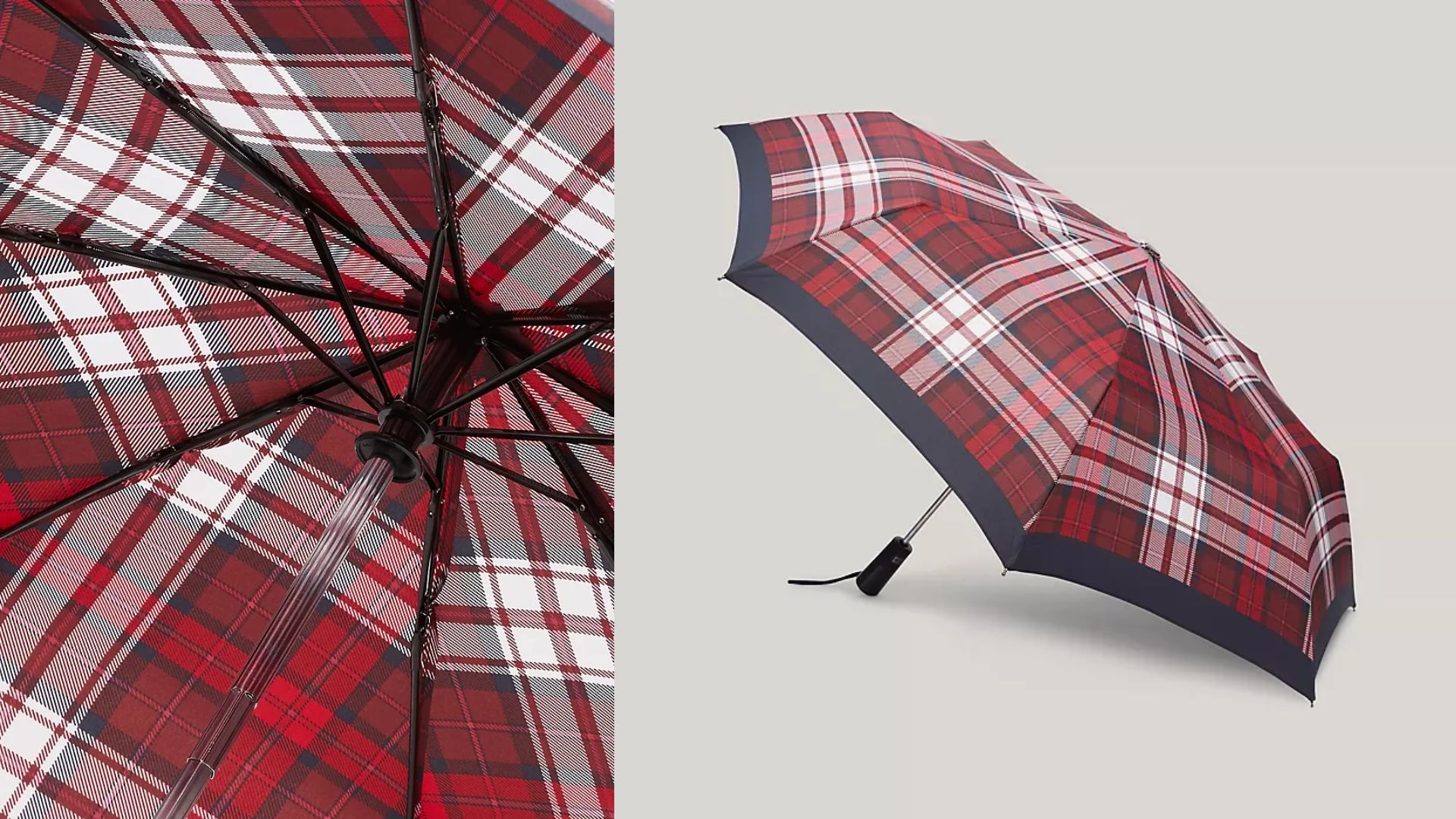 Tommy Logo Plaid Umbrella (Image via Tommy Hilfiger)