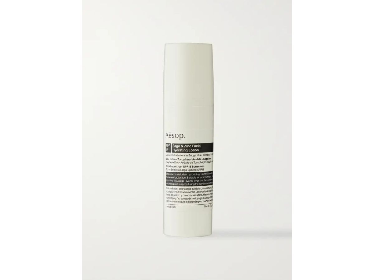 AESOP Sage &amp; Zinc Facial Hydrating Lotion SPF15 (Image via Net-A-Porter)