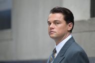 Leonardo DiCaprio on set movie "Wolf of Wall Street" in New York City - Source: Getty