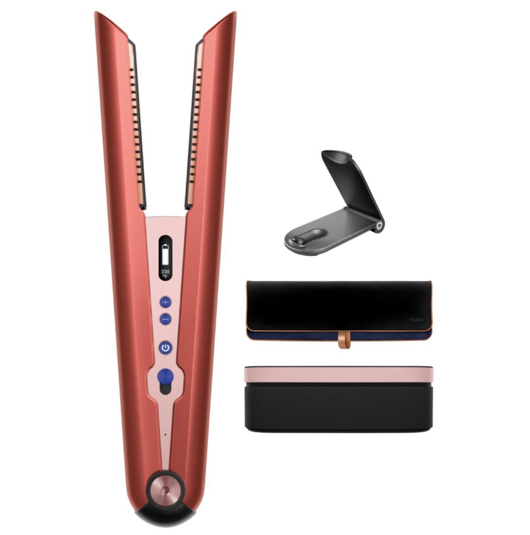 Dyson Corrale&trade; styler straightener in Strawberry Bronze/Blush Pink (Image via Dyson)