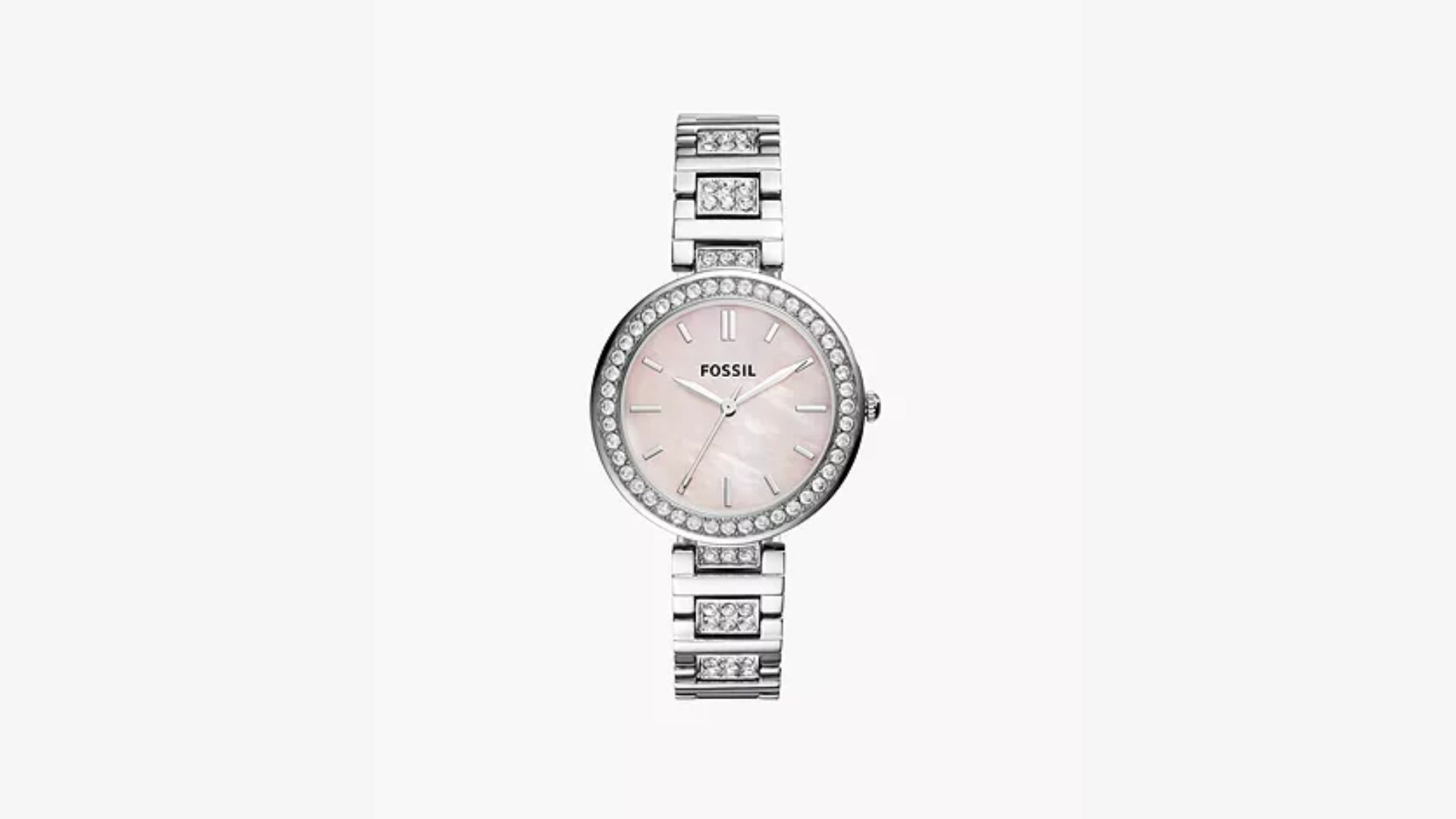 Karli Three-Hand Stainless Steel Watch (Image via Fossil)