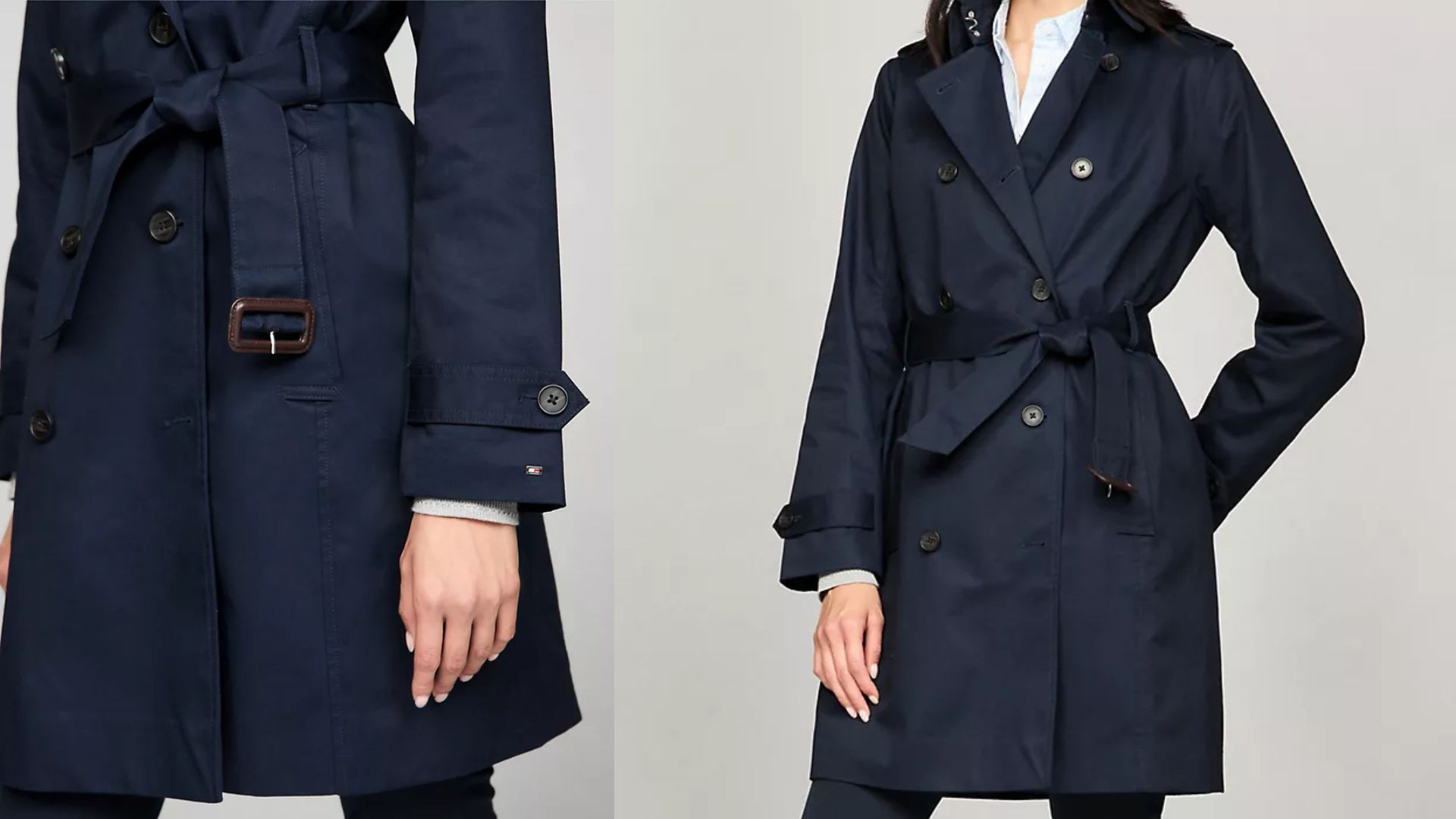 Double-Breasted Belted Trench Coat (Image via Tommy Hilfiger)