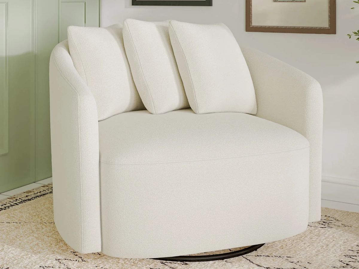 Beautiful Drew Chair by Drew Barrymore, Cream Boucle (Image via Walmart)