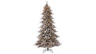 9ft Flocked Fir Artificial Christmas Tree with 650 Warm White Lights (Image via Wayfair)